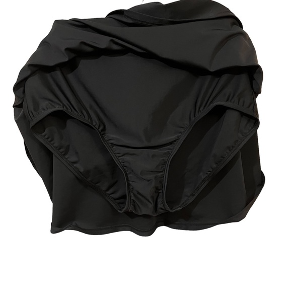 Swimsuits For All Black Full Swim Skirt Sz 14 Built In Brief Pull On Modest - Picture 2 of 7